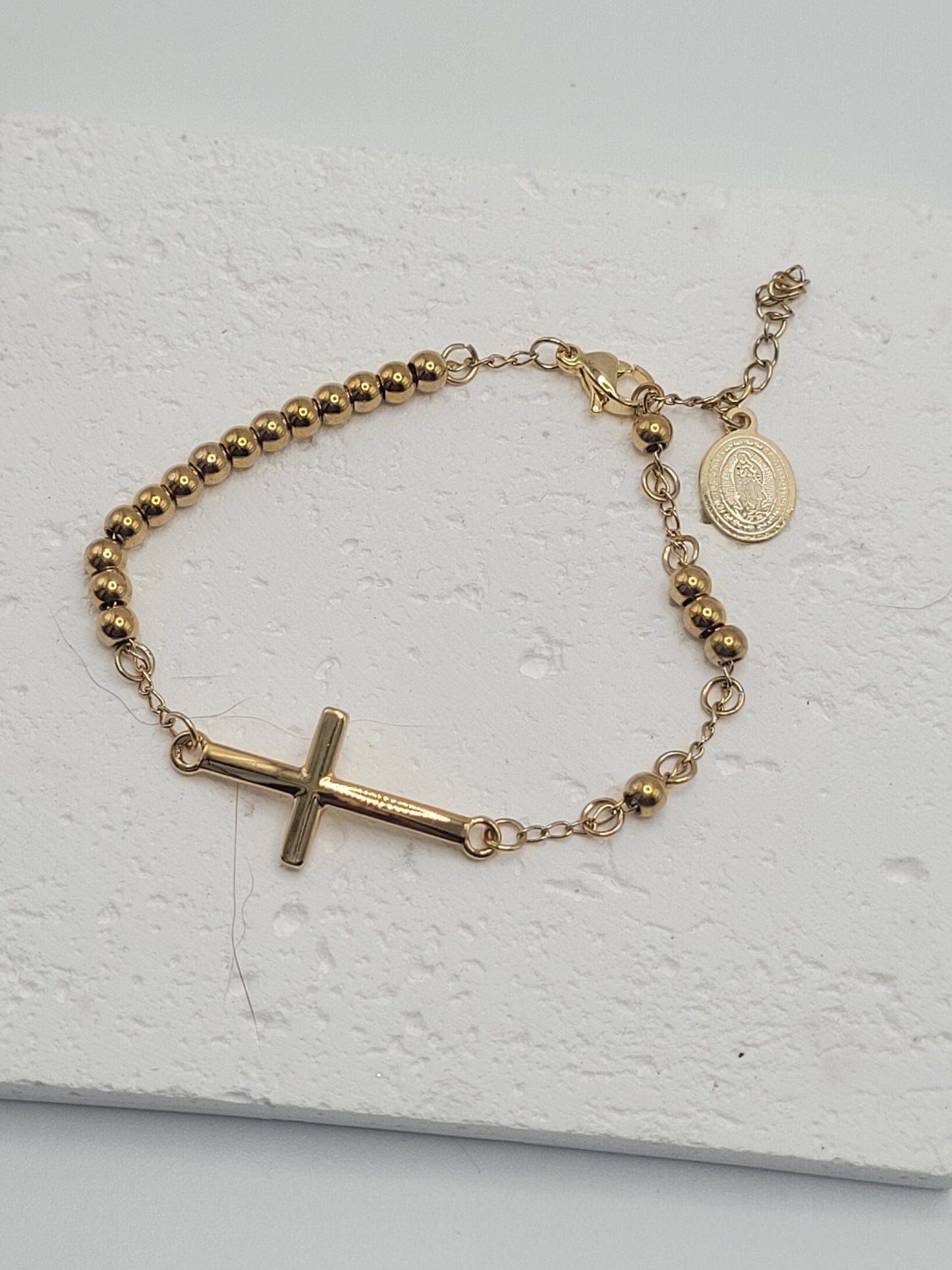 Brazalete cruz con medalla milagrosa