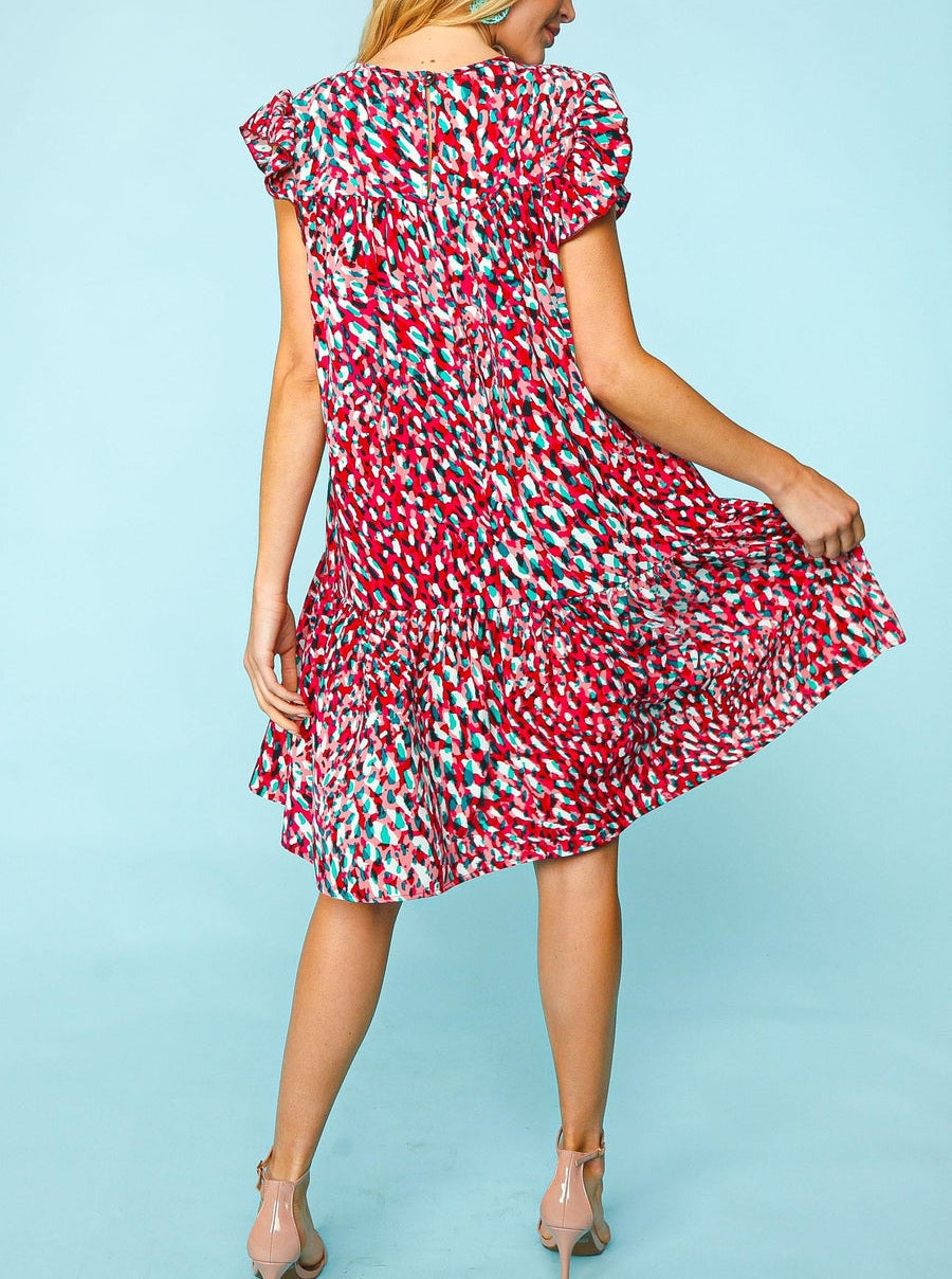 Red multi dress Plus