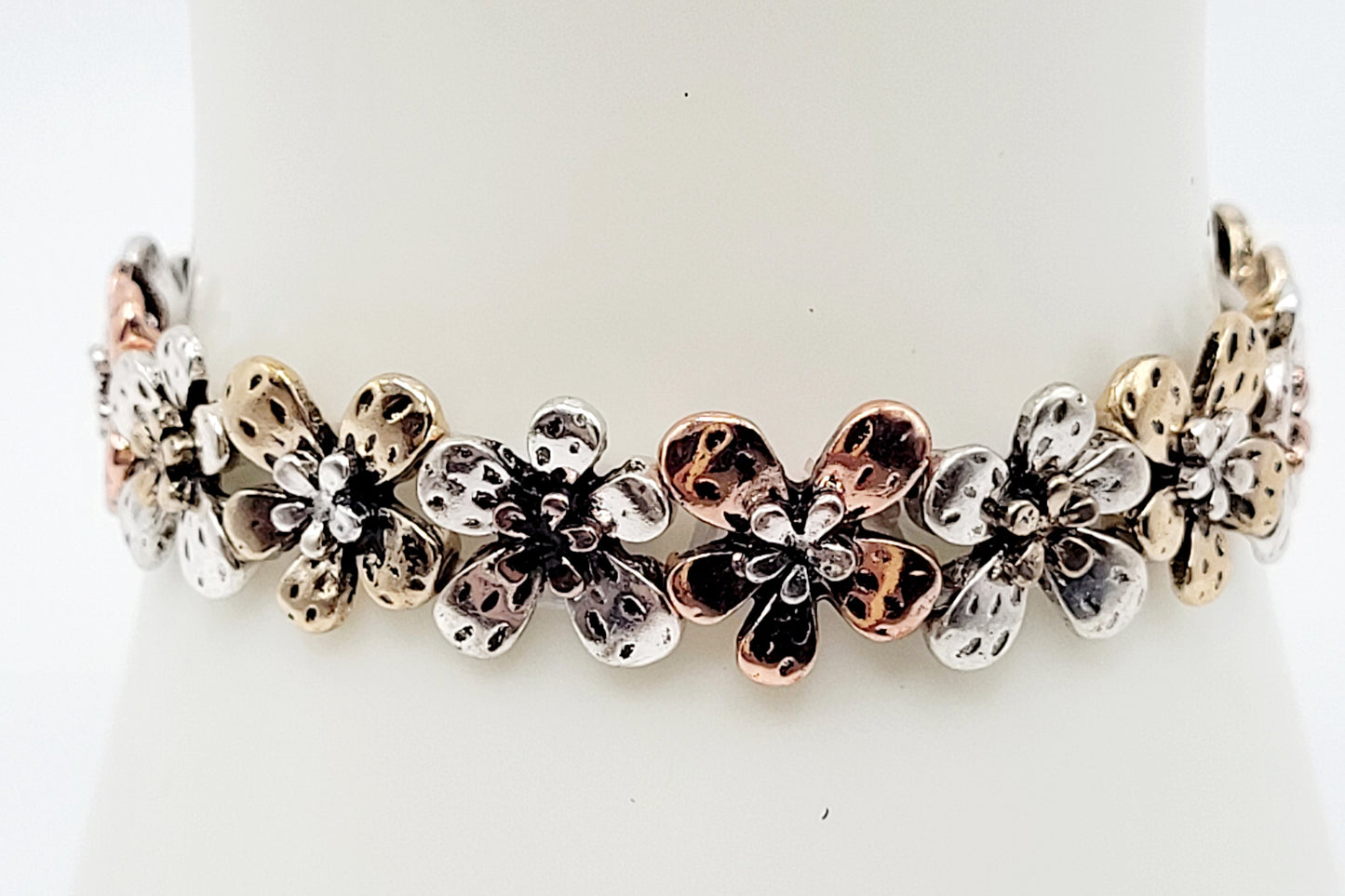 Flower multi metal bracelet