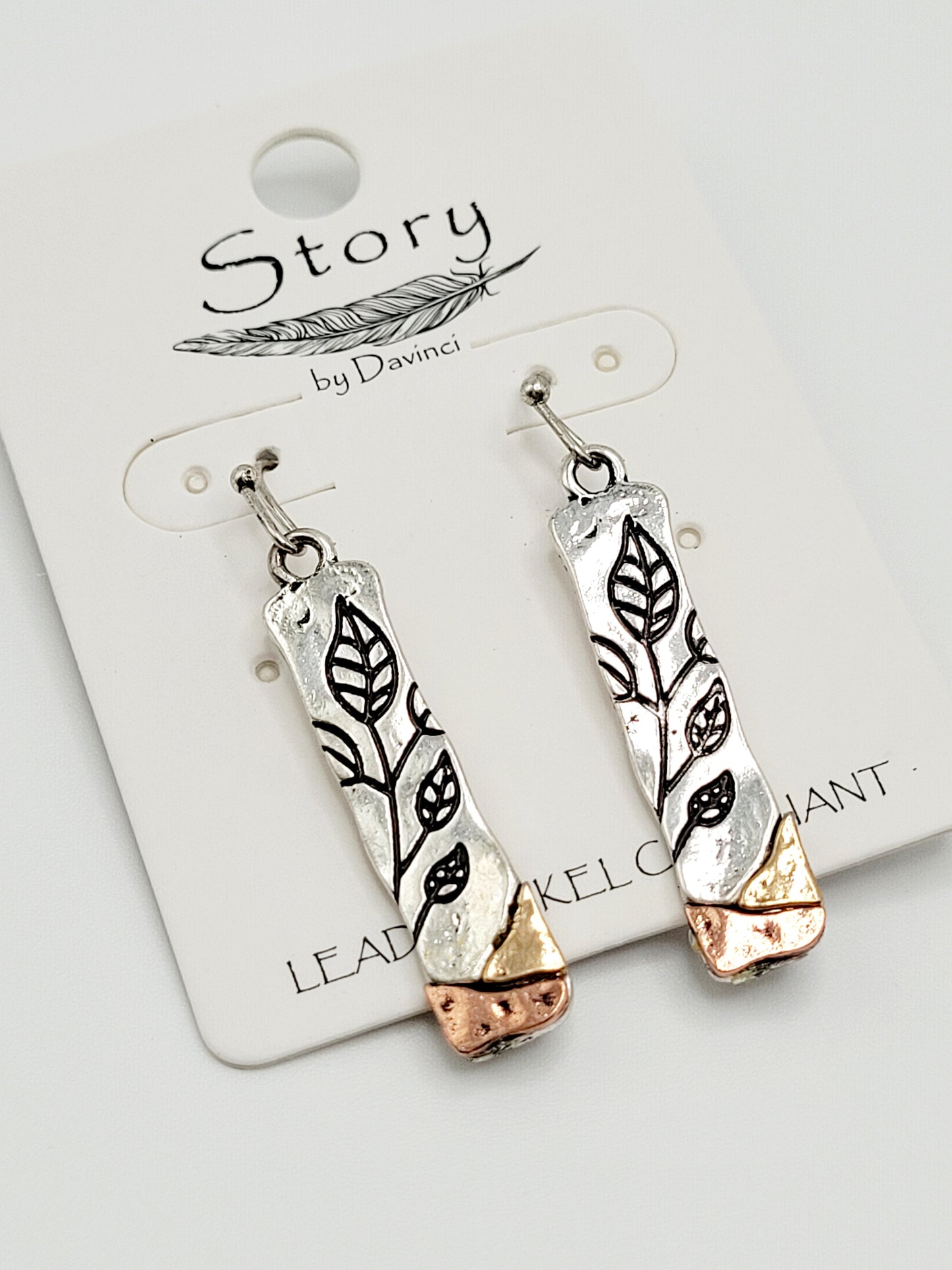 Leaf metal earring
