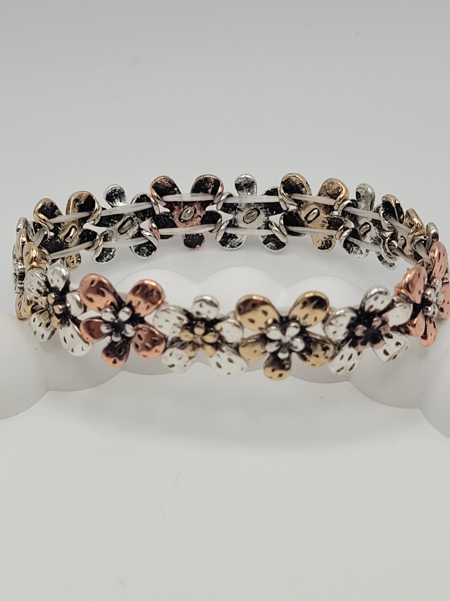 Flower multi metal bracelet