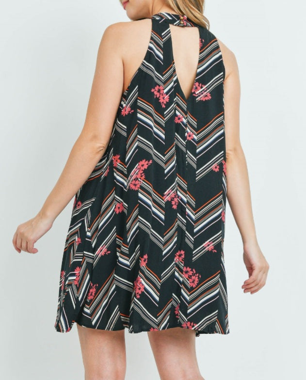 Black print dress