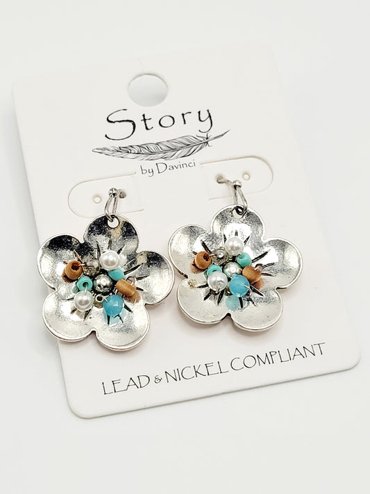 Metal flower earring