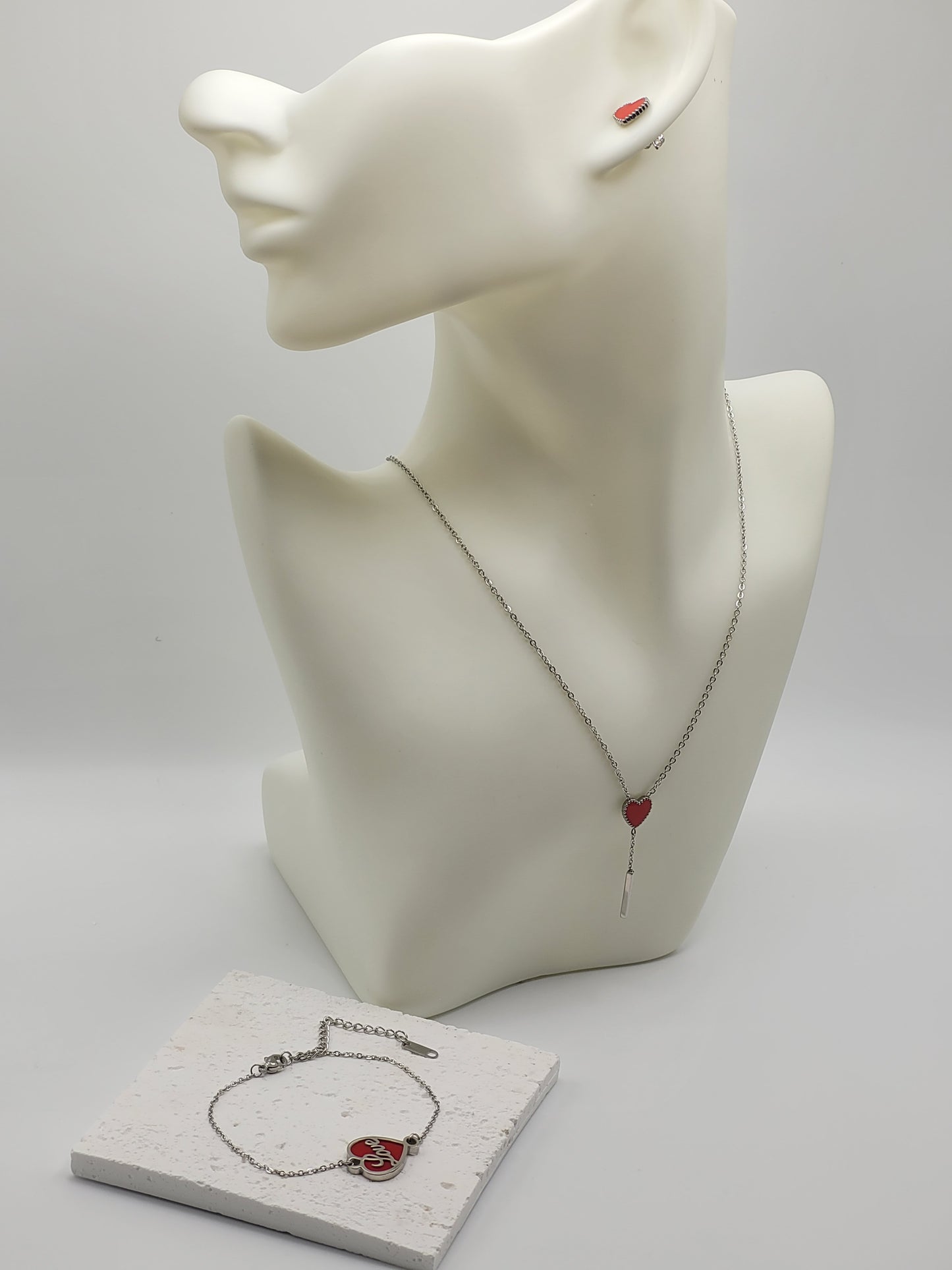 Set corazón rojo