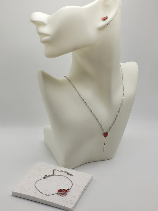 Set corazón rojo