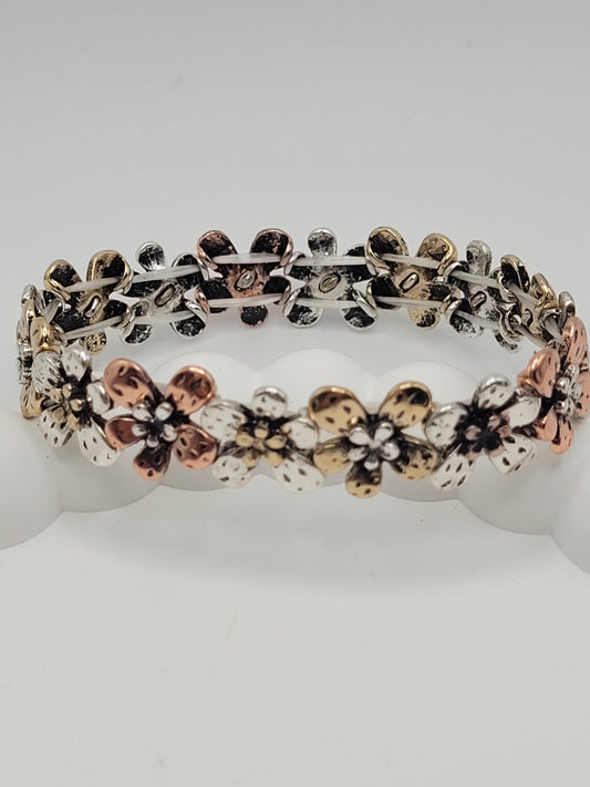 Flower multi metal bracelet